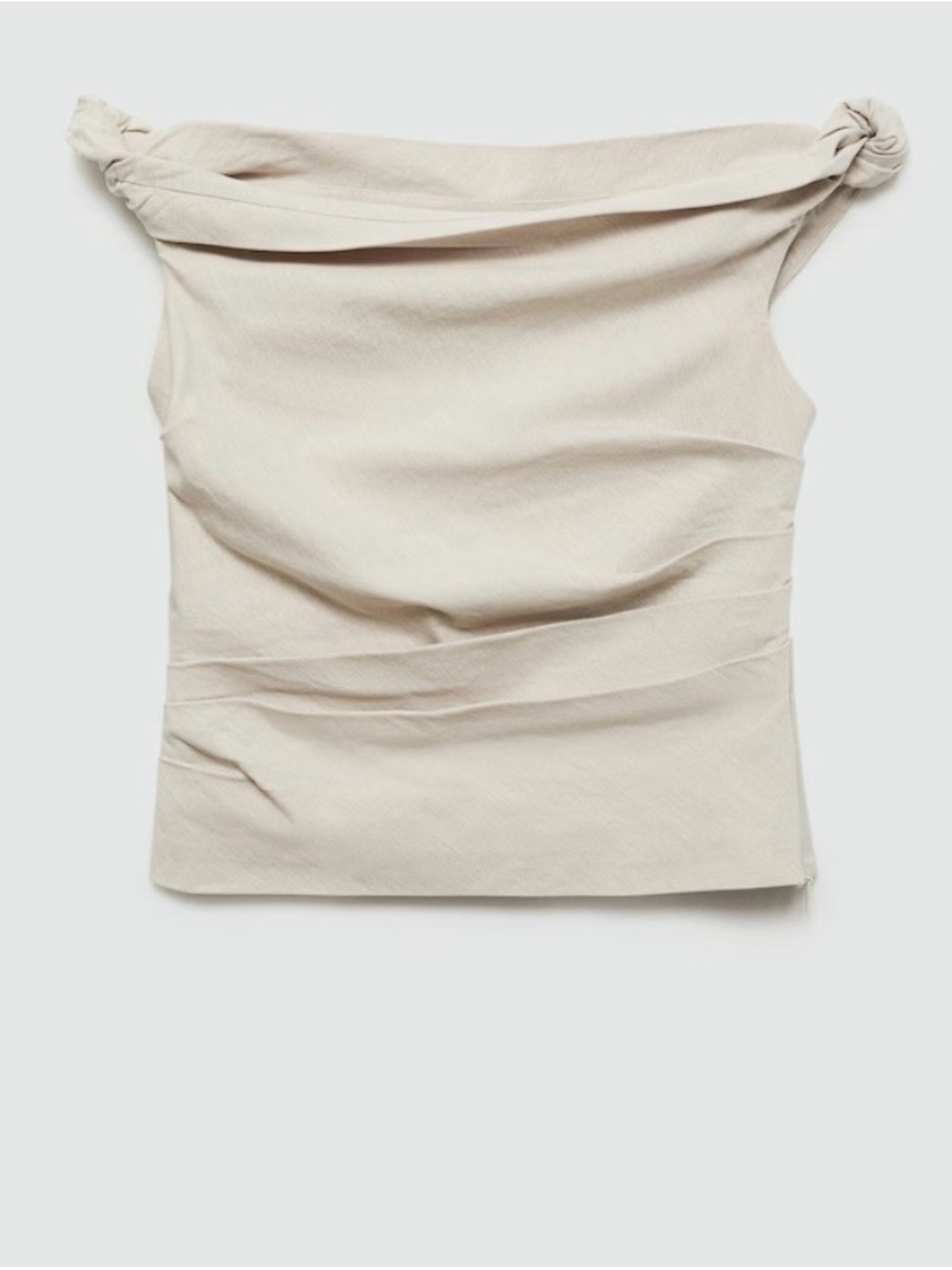 Mango Cream Off-Shoulder Ruched Top - Picture 4 of 8